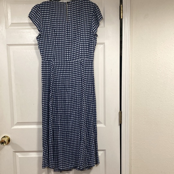 Philosophy Blue Gingham Button-Down Dress Plaid Short Sleeve Sz S - Picture 2 of 14